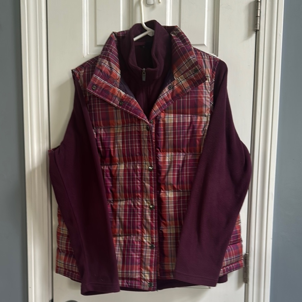 Land’s End Plaid Mulberry Women's Jacket XL